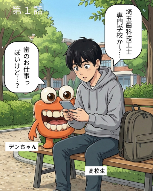 埼玉歯科技工士オリジナル4コマ漫画第1話_1